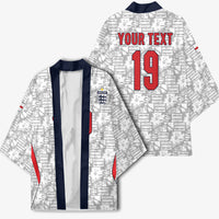 Custom World Football 2026 England Kimono Three Lions Monogram White Glory