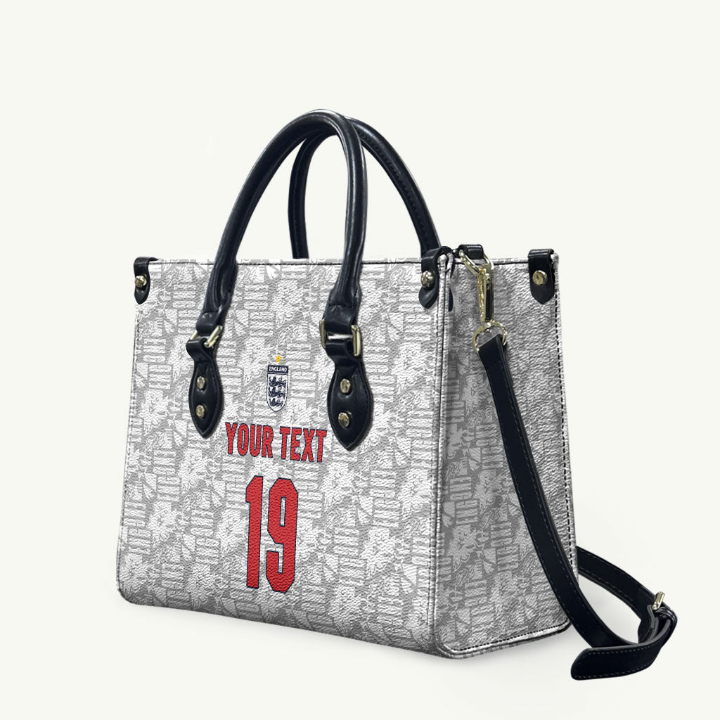Custom World Football 2026 England Leather Bag Three Lions Monogram White Glory