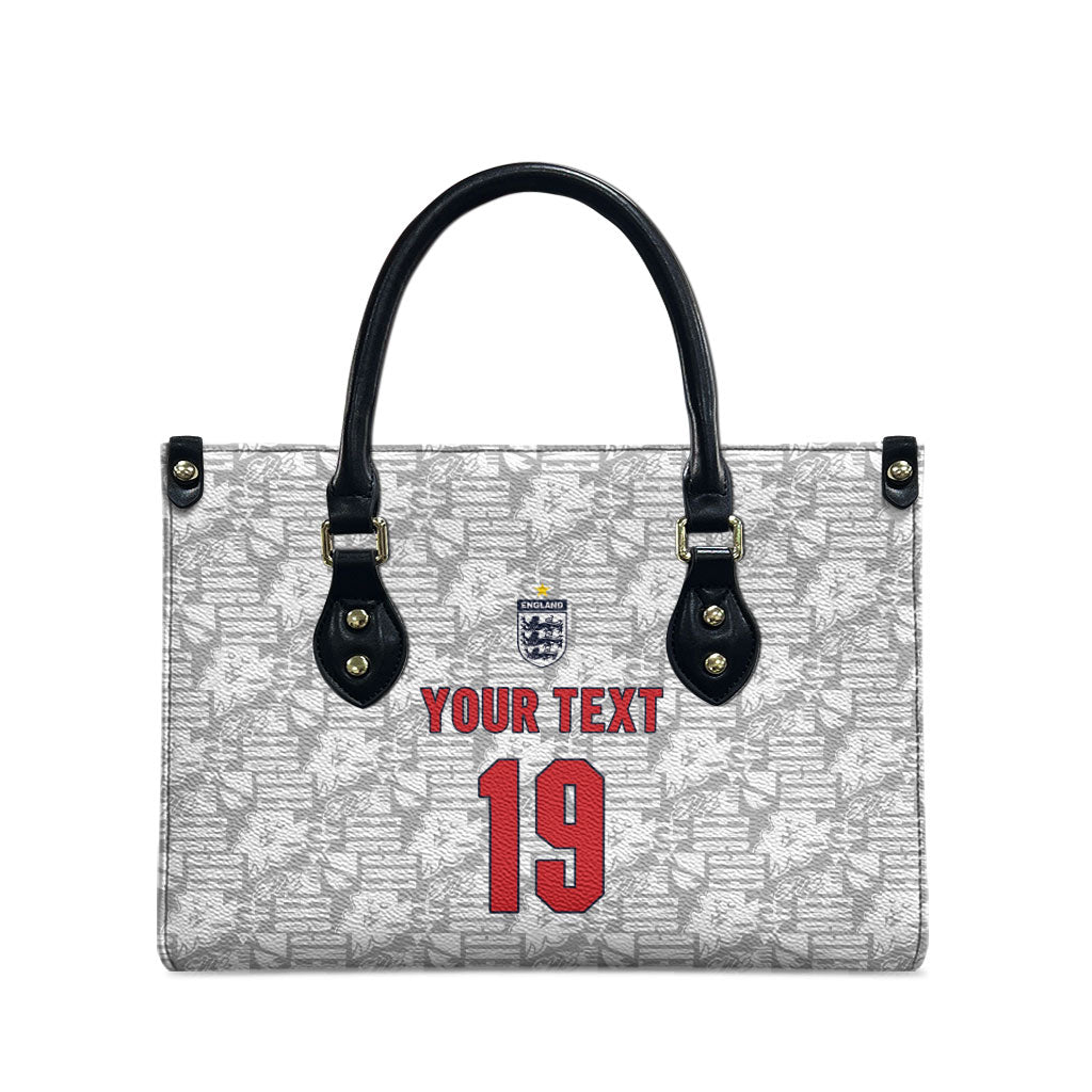 Custom World Football 2026 England Leather Bag Three Lions Monogram White Glory