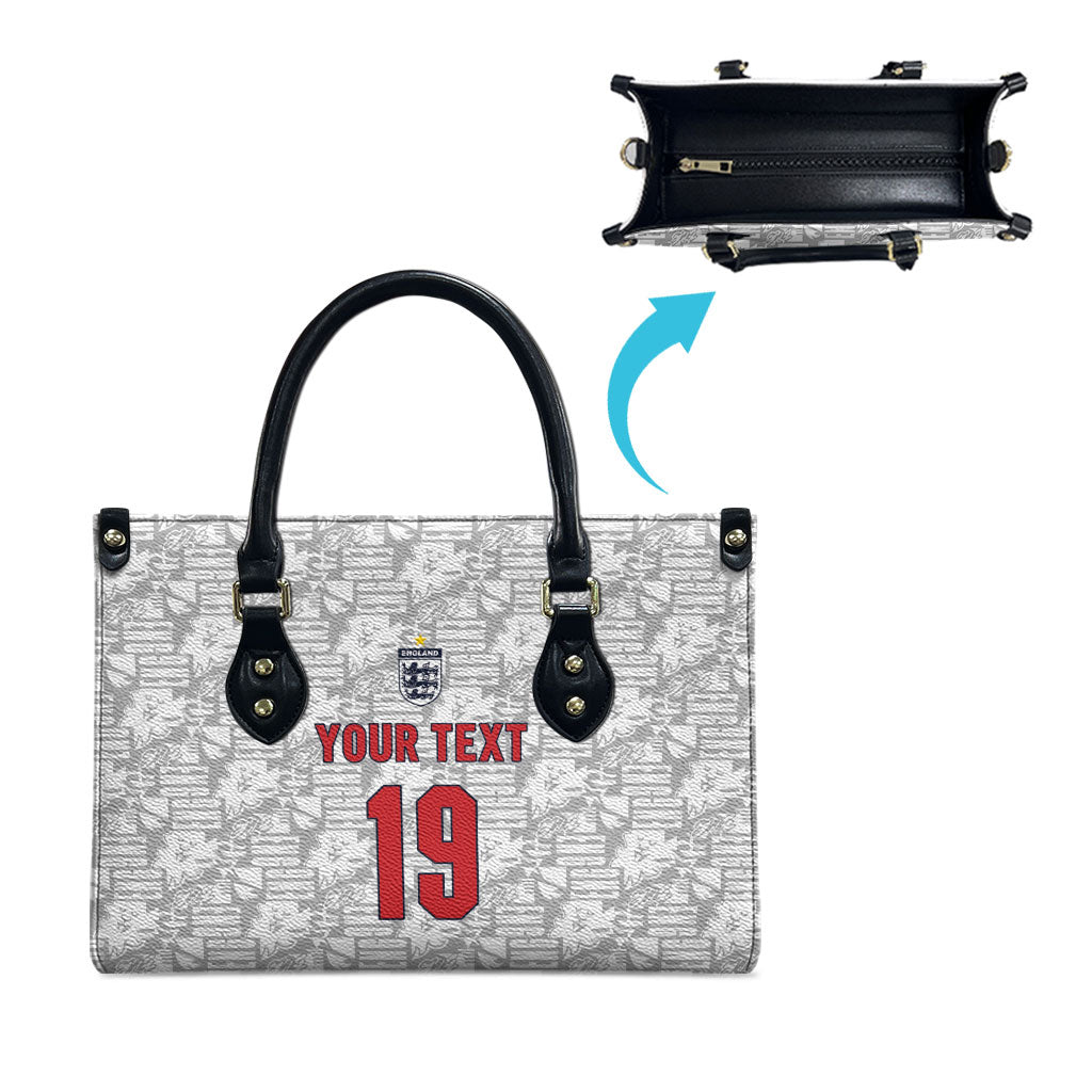 Custom World Football 2026 England Leather Bag Three Lions Monogram White Glory