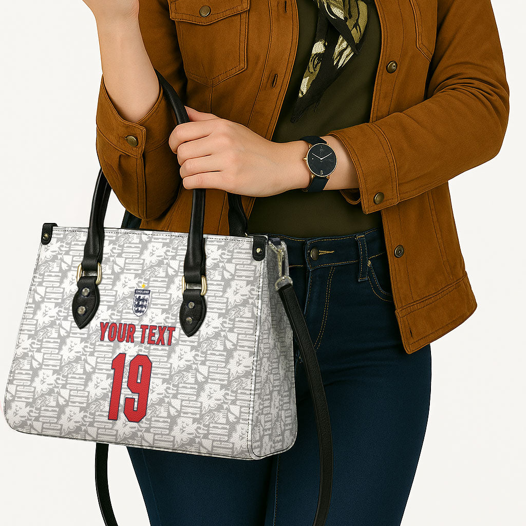 Custom World Football 2026 England Leather Bag Three Lions Monogram White Glory