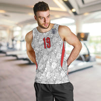 Custom World Football 2026 England Men Tank Top Three Lions Monogram White Glory