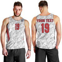 Custom World Football 2026 England Men Tank Top Three Lions Monogram White Glory