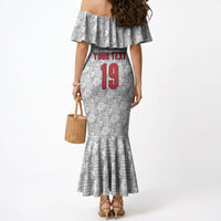 Custom World Football 2026 England Mermaid Dress Three Lions Monogram White Glory