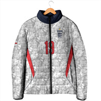 Custom World Football 2026 England Padded Jacket Three Lions Monogram White Glory