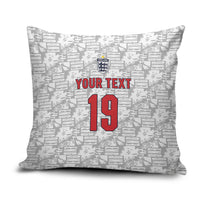 Custom World Football 2026 England Pillow Cover Three Lions Monogram White Glory