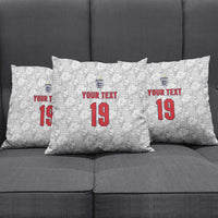 Custom World Football 2026 England Pillow Cover Three Lions Monogram White Glory