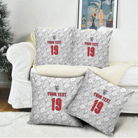 Custom World Football 2026 England Pillow Cover Three Lions Monogram White Glory