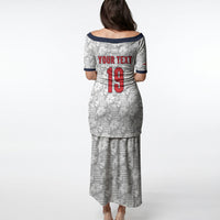 Custom World Football 2026 England Puletasi Three Lions Monogram White Glory