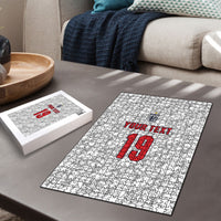 Custom World Football 2026 England Puzzle Three Lions Monogram White Glory