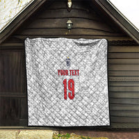 Custom World Football 2026 England Quilt Three Lions Monogram White Glory