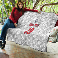 Custom World Football 2026 England Quilt Three Lions Monogram White Glory