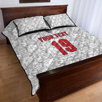 Custom World Football 2026 England Quilt Bed Set Three Lions Monogram White Glory