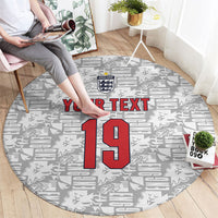 Custom World Football 2026 England Round Carpet Three Lions Monogram White Glory