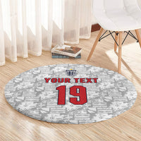 Custom World Football 2026 England Round Carpet Three Lions Monogram White Glory
