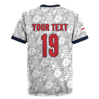 Custom World Football 2026 England Rugby Jersey Three Lions Monogram White Glory