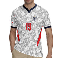 Custom World Football 2026 England Rugby Jersey Three Lions Monogram White Glory