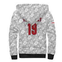 Custom World Football 2026 England Sherpa Hoodie Three Lions Monogram White Glory