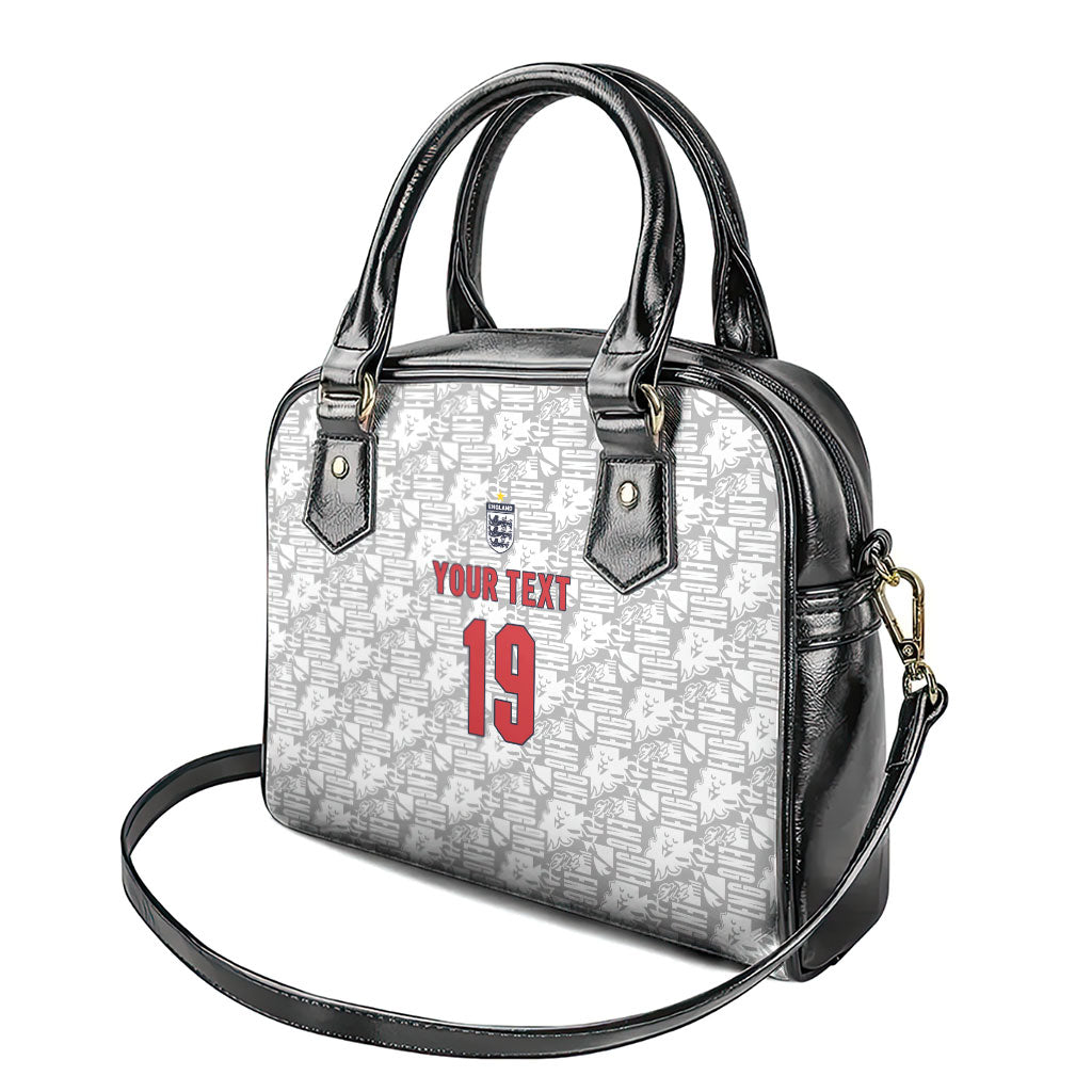 Custom World Football 2026 England Shoulder Handbag Three Lions Monogram White Glory
