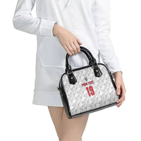 Custom World Football 2026 England Shoulder Handbag Three Lions Monogram White Glory