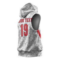 Custom World Football 2026 England Sleeveless Hoodie Three Lions Monogram White Glory