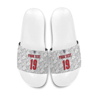 Custom World Football 2026 England Slide Sandals Three Lions Monogram White Glory