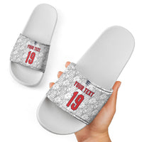 Custom World Football 2026 England Slide Sandals Three Lions Monogram White Glory