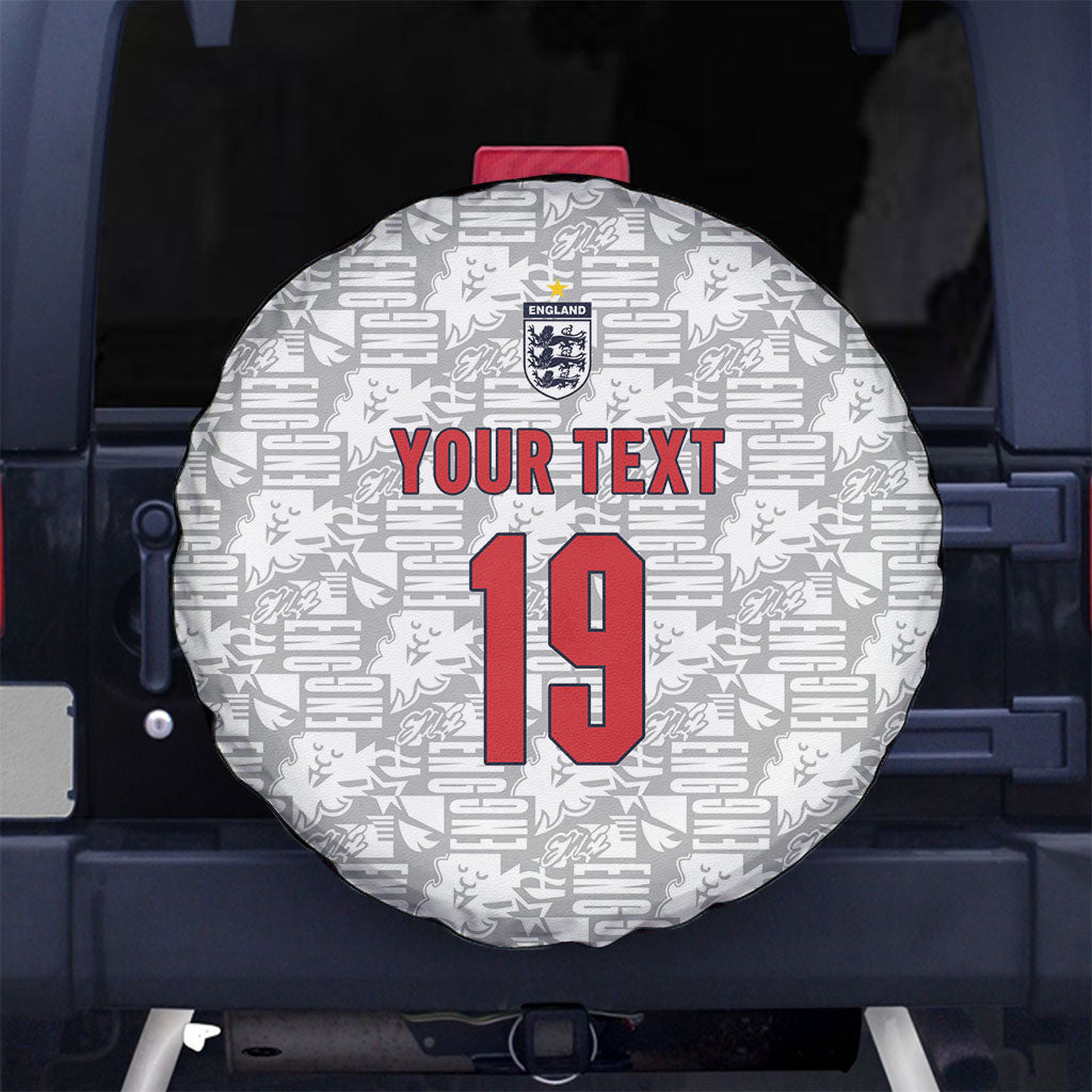 Custom World Football 2026 England Spare Tire Cover Three Lions Monogram White Glory
