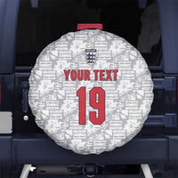 Custom World Football 2026 England Spare Tire Cover Three Lions Monogram White Glory