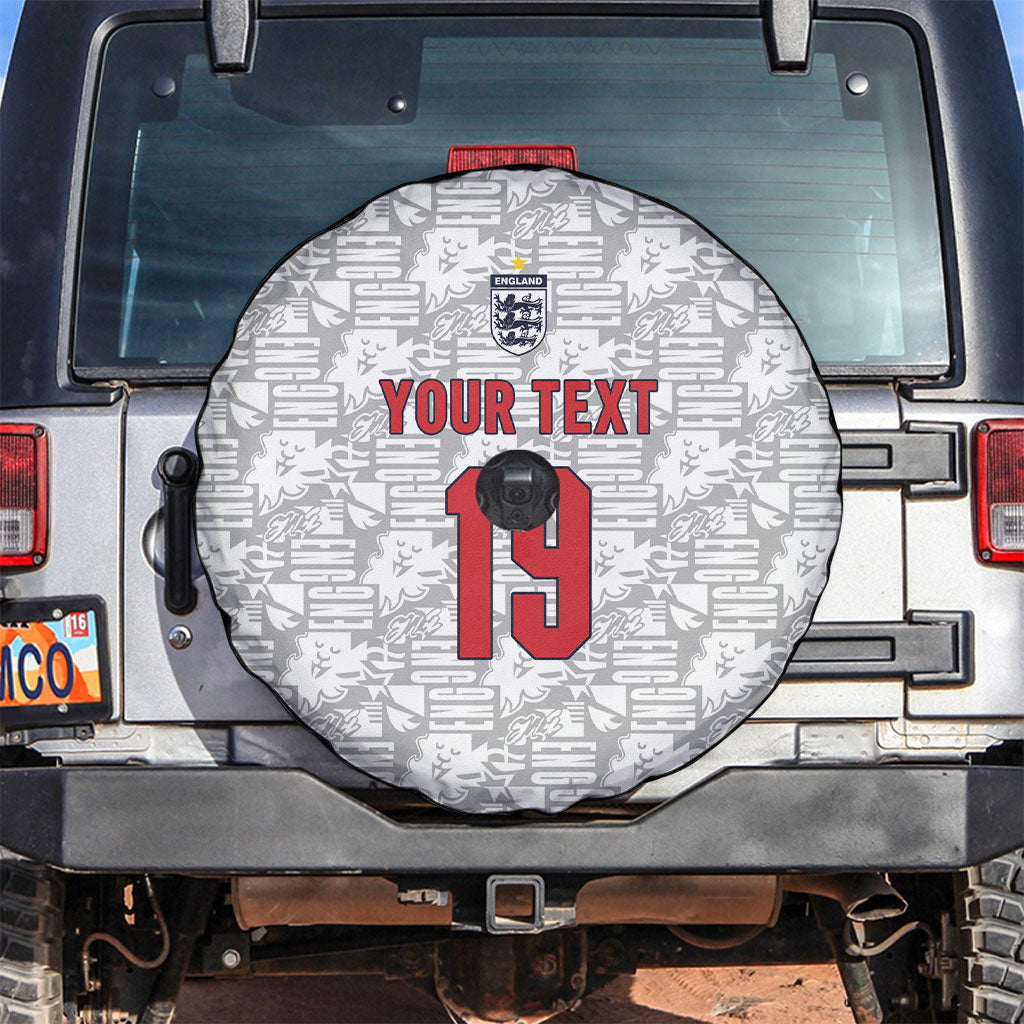 Custom World Football 2026 England Spare Tire Cover Three Lions Monogram White Glory
