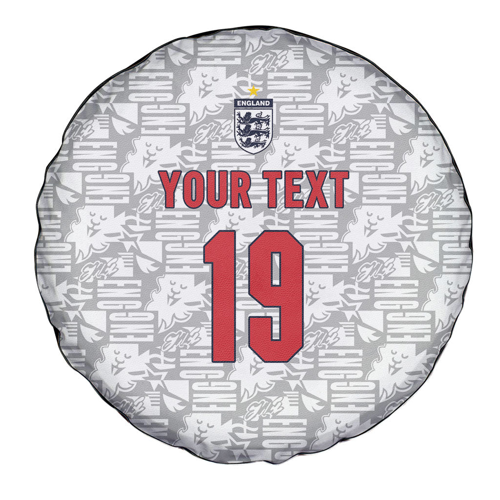Custom World Football 2026 England Spare Tire Cover Three Lions Monogram White Glory