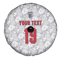 Custom World Football 2026 England Spare Tire Cover Three Lions Monogram White Glory