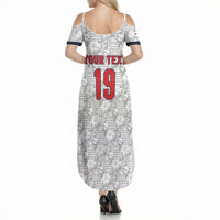Custom World Football 2026 England Summer Maxi Dress Three Lions Monogram White Glory