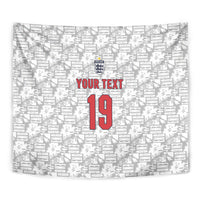 Custom World Football 2026 England Tapestry Three Lions Monogram White Glory