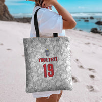 Custom World Football 2026 England Tote Bag Three Lions Monogram White Glory