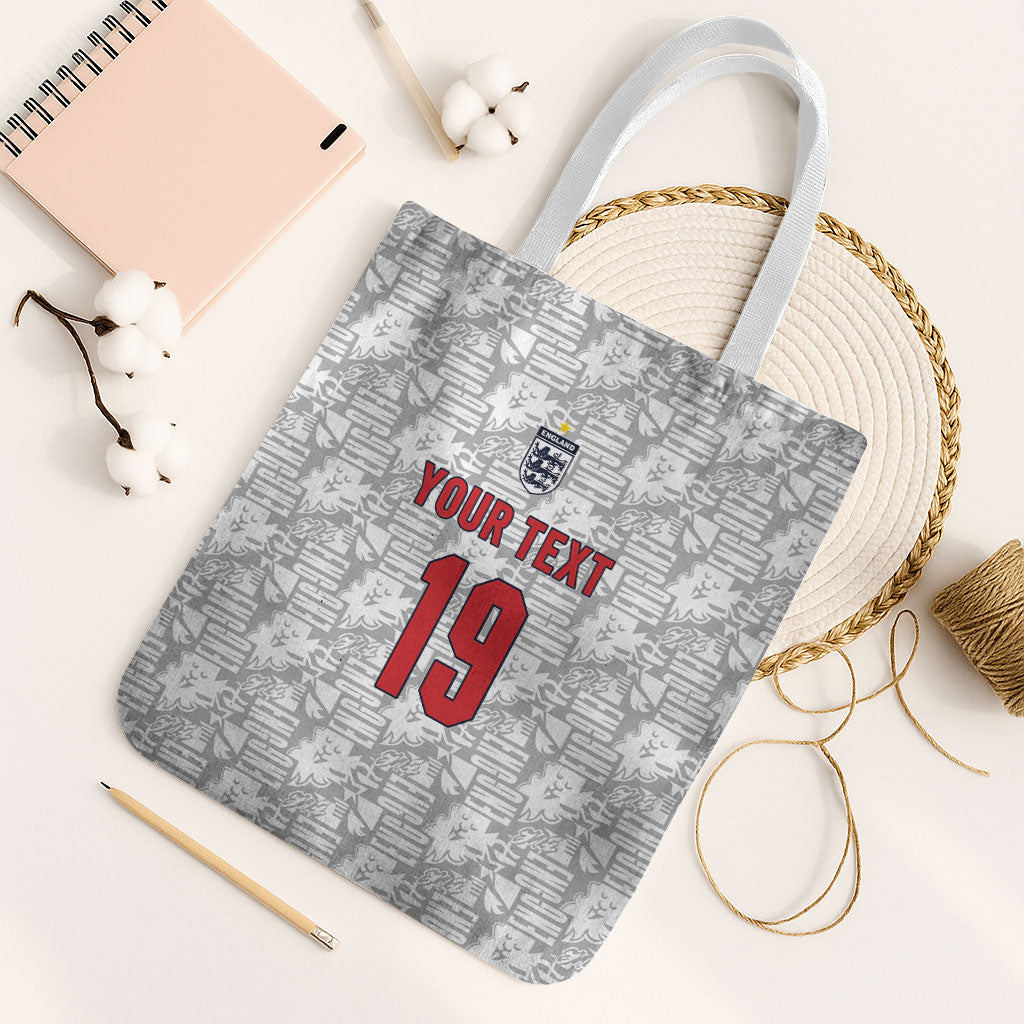 Custom World Football 2026 England Tote Bag Three Lions Monogram White Glory