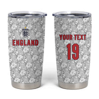 Custom World Football 2026 England Tumbler Cup Three Lions Monogram White Glory