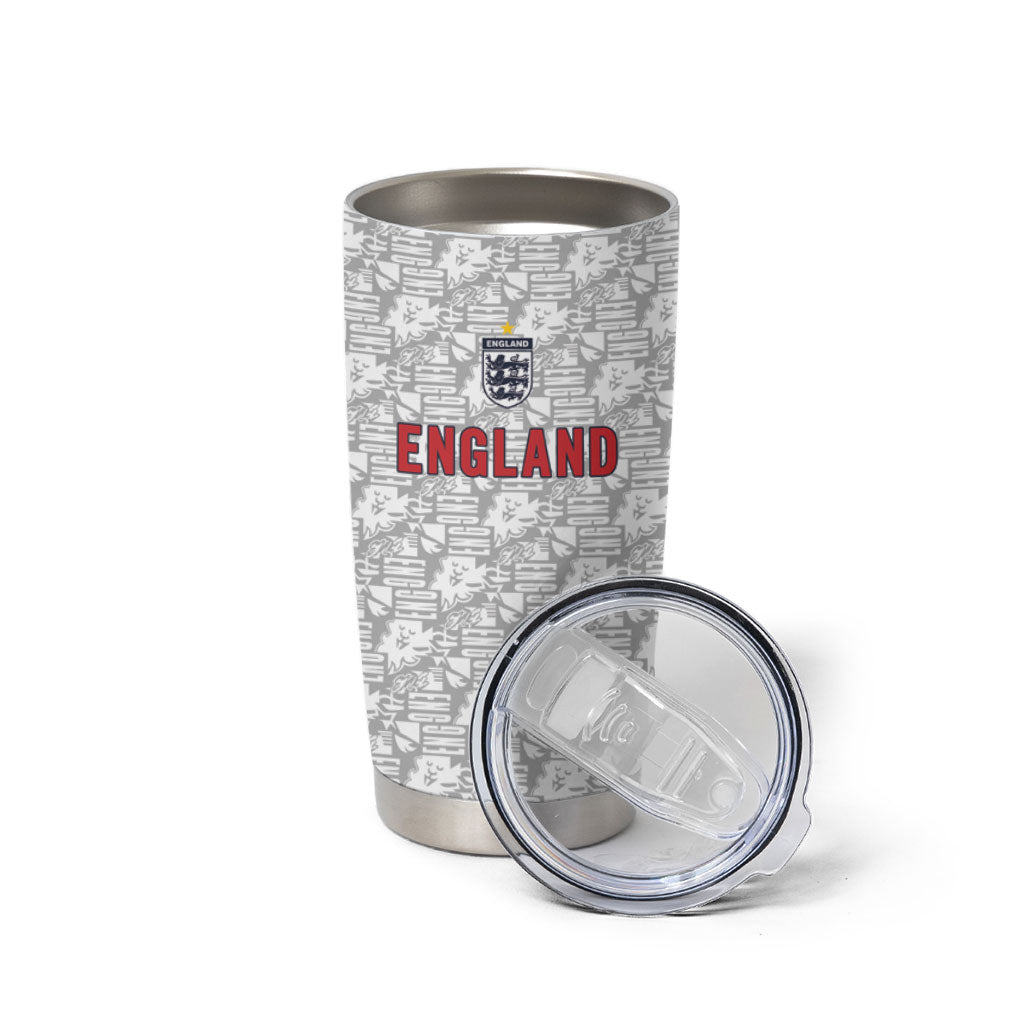 Custom World Football 2026 England Tumbler Cup Three Lions Monogram White Glory