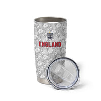 Custom World Football 2026 England Tumbler Cup Three Lions Monogram White Glory