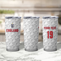 Custom World Football 2026 England Tumbler Cup Three Lions Monogram White Glory