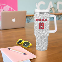 Custom World Football 2026 England Tumbler With Handle Three Lions Monogram White Glory