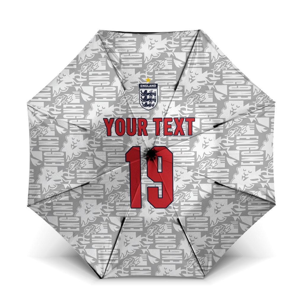 Custom World Football 2026 England Umbrella Three Lions Monogram White Glory