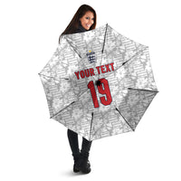 Custom World Football 2026 England Umbrella Three Lions Monogram White Glory