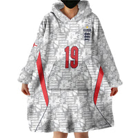 Custom World Football 2026 England Wearable Blanket Hoodie Three Lions Monogram White Glory