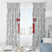 Custom World Football 2026 England Window Curtain Three Lions Monogram White Glory