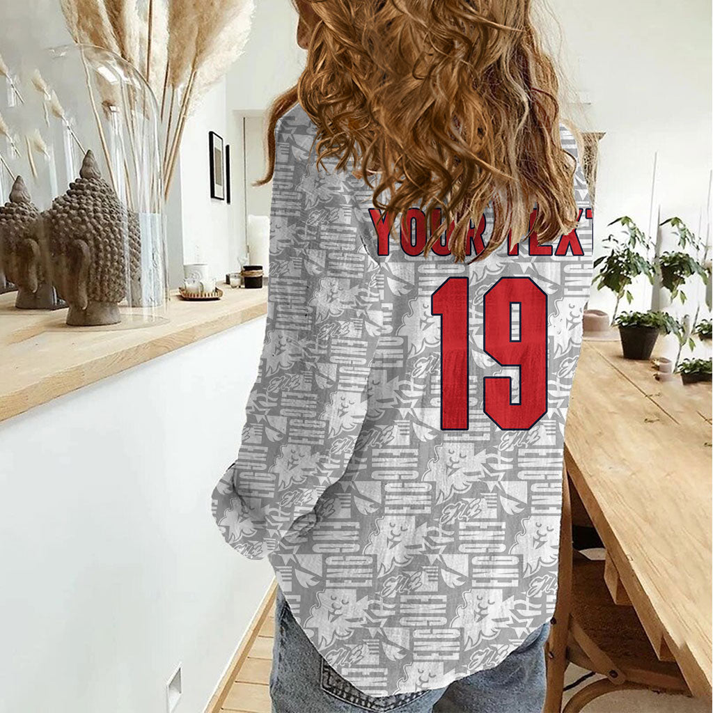 Custom World Football 2026 England Women Casual Shirt Three Lions Monogram White Glory