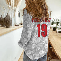 Custom World Football 2026 England Women Casual Shirt Three Lions Monogram White Glory