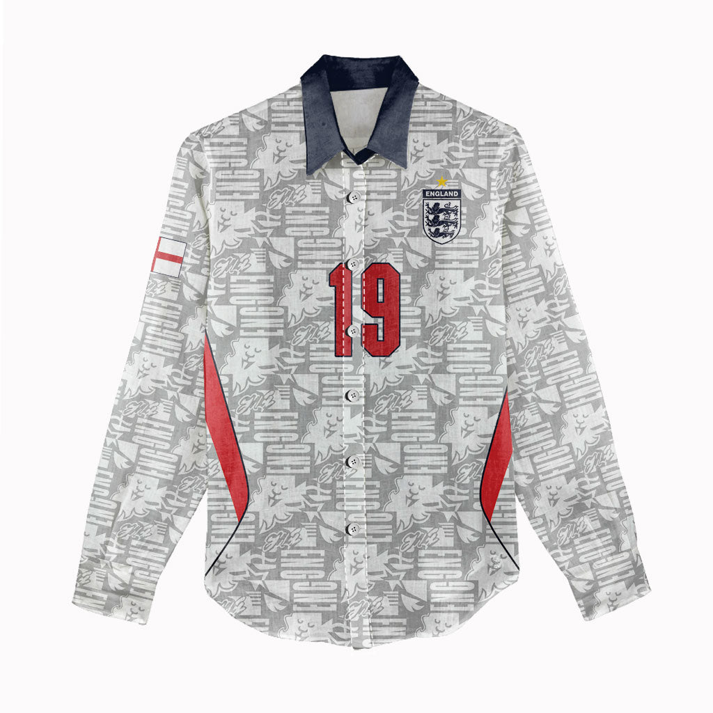 Custom World Football 2026 England Women Casual Shirt Three Lions Monogram White Glory