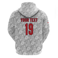 Custom World Football 2026 England Zip Hoodie Three Lions Monogram White Glory