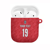 Custom World Football 2026 England AirPods Case Three Lions Monogram Red Glory